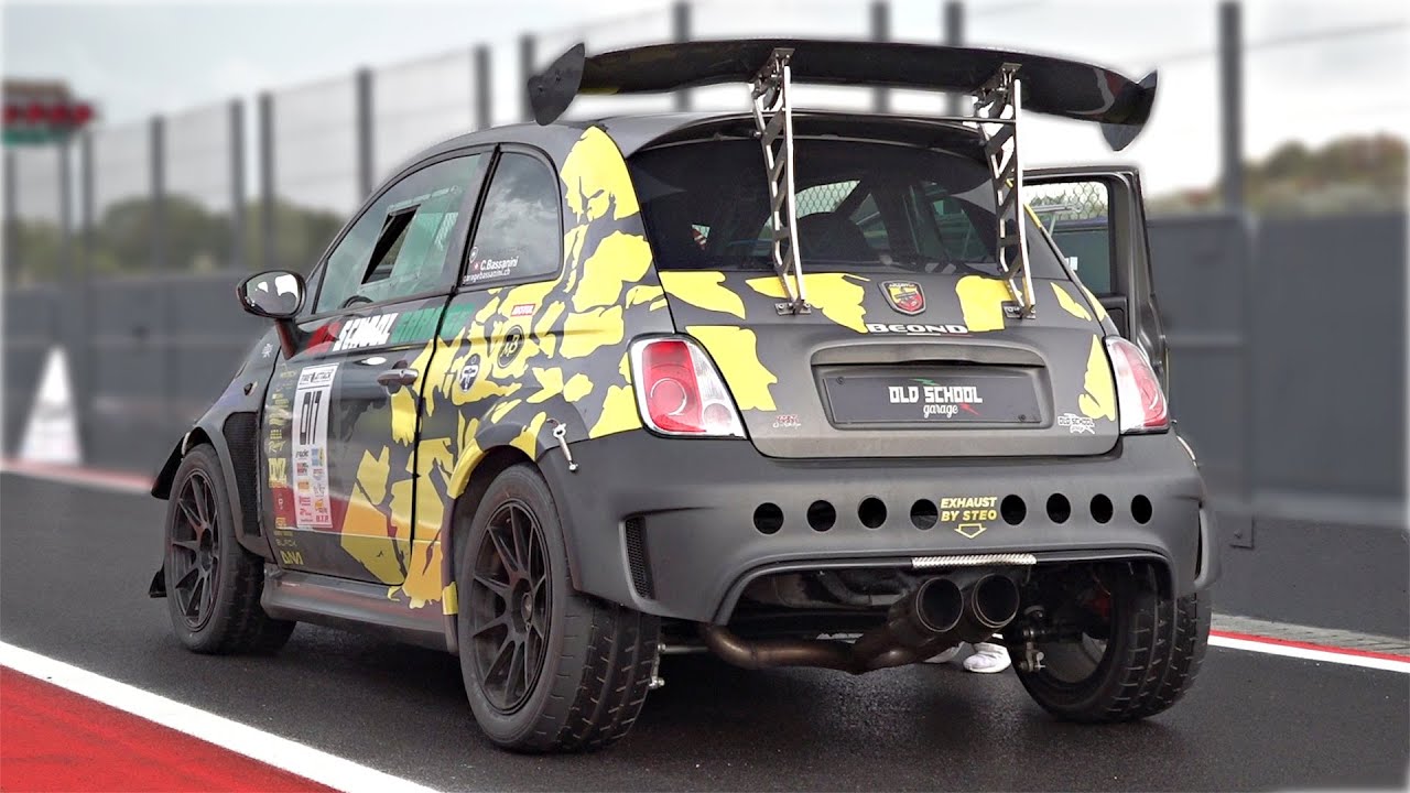 450HP Abarth 695 Biposto Time Attack Build fighting for traction 😱 | OnBoard & Exhaust Flames!