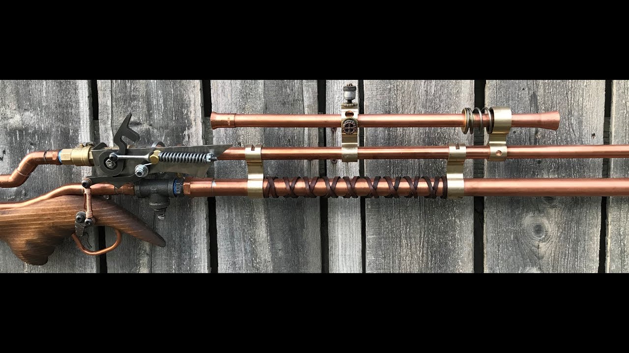 Functional steampunk rifle. Test.