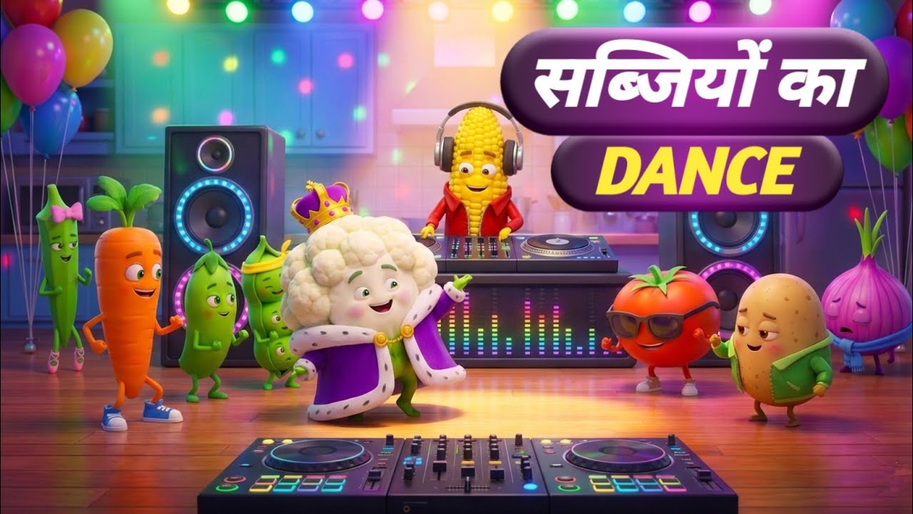 सब्जियों का DANCE। HINDI RHYMES। CARTOON 