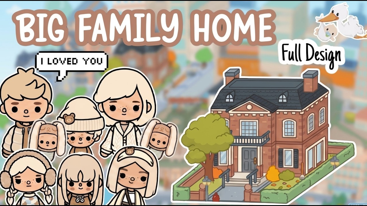 Aesthetic Big Family Home Full Design 🧺🧸✨ | Toca Boca House Ideas for a cozy family! 🌿💖