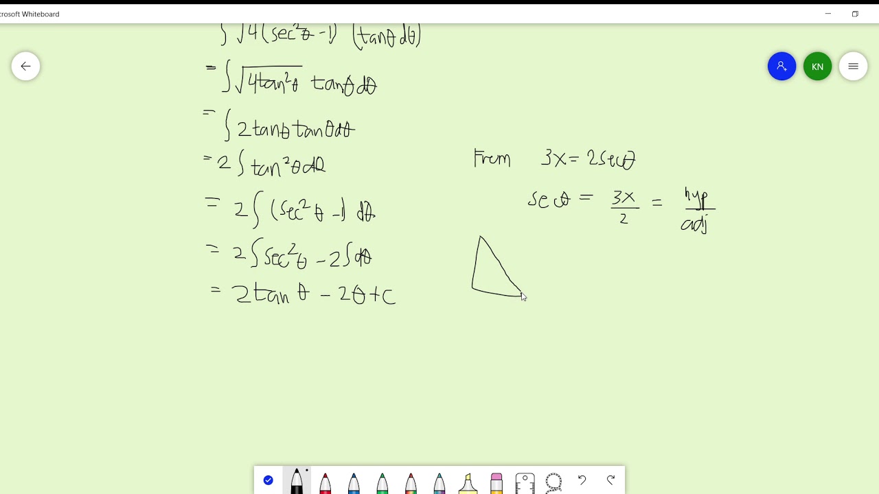 Integration by Trigonometric Substitution Example 2/3