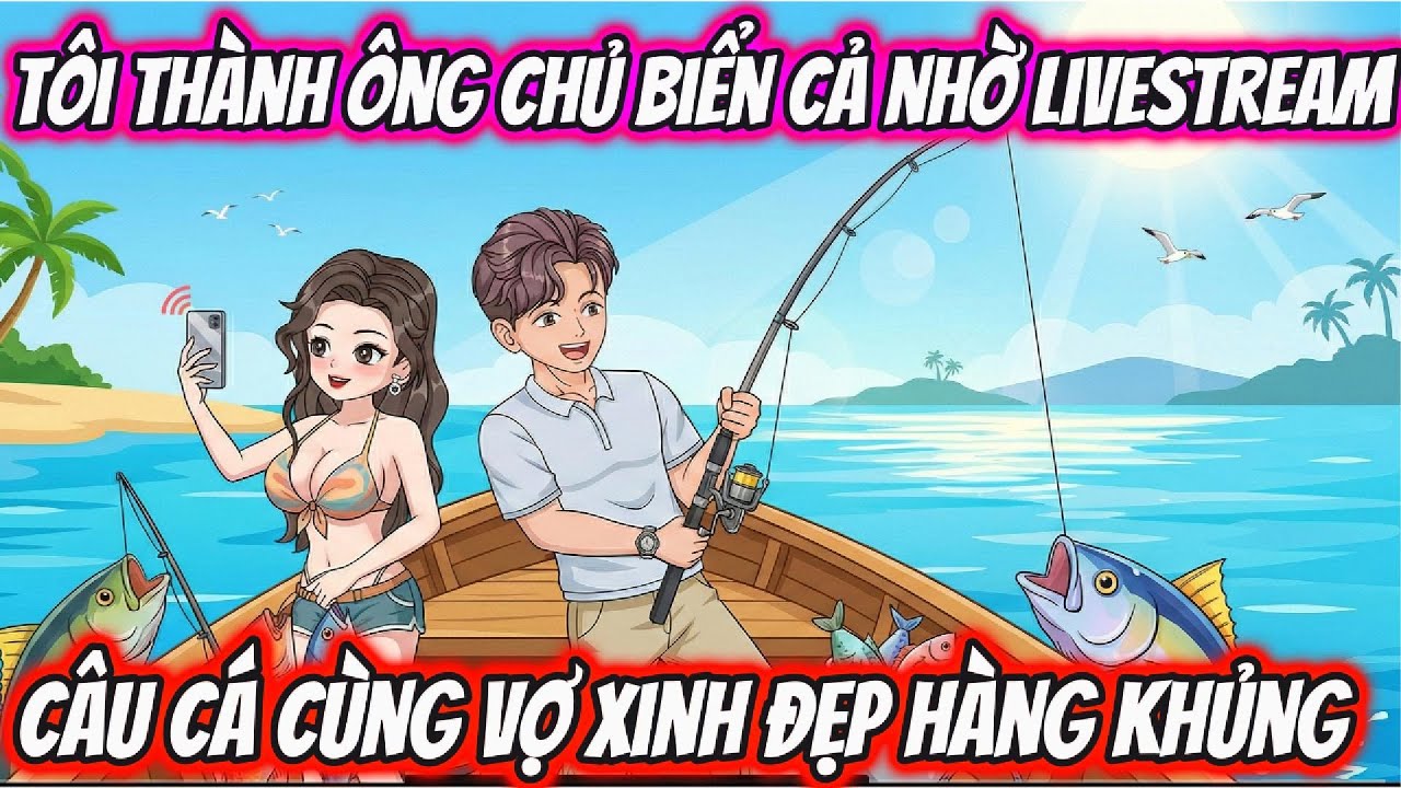 Tôi Thành Ông Chủ Biển Cả Nhờ Livestream Câu Cá Cùng  Vợ Xinh Đẹp Hàng Khủng | KK VietSub