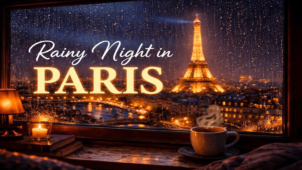 Rain on Window | Eiffel Tower Paris Relaxing Rain Sounds for Sleep & Study | 3 Hours