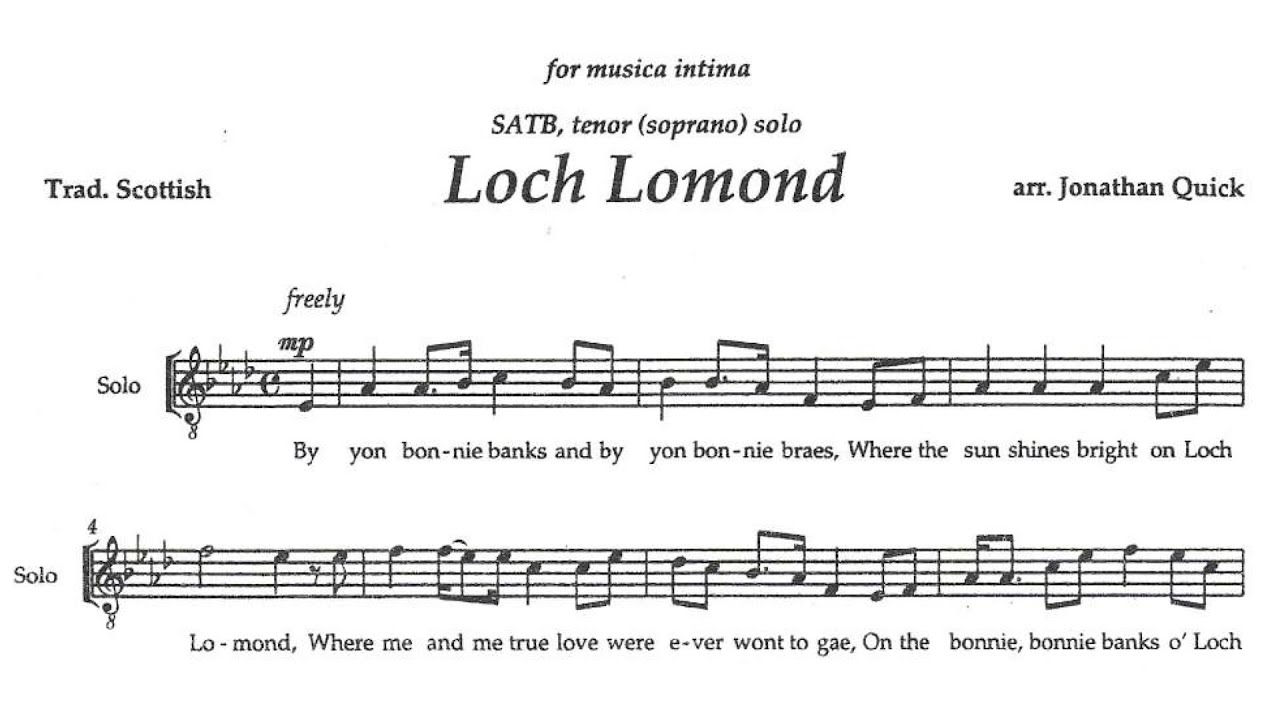 Loch Lomond (Quick) SATB Score Video