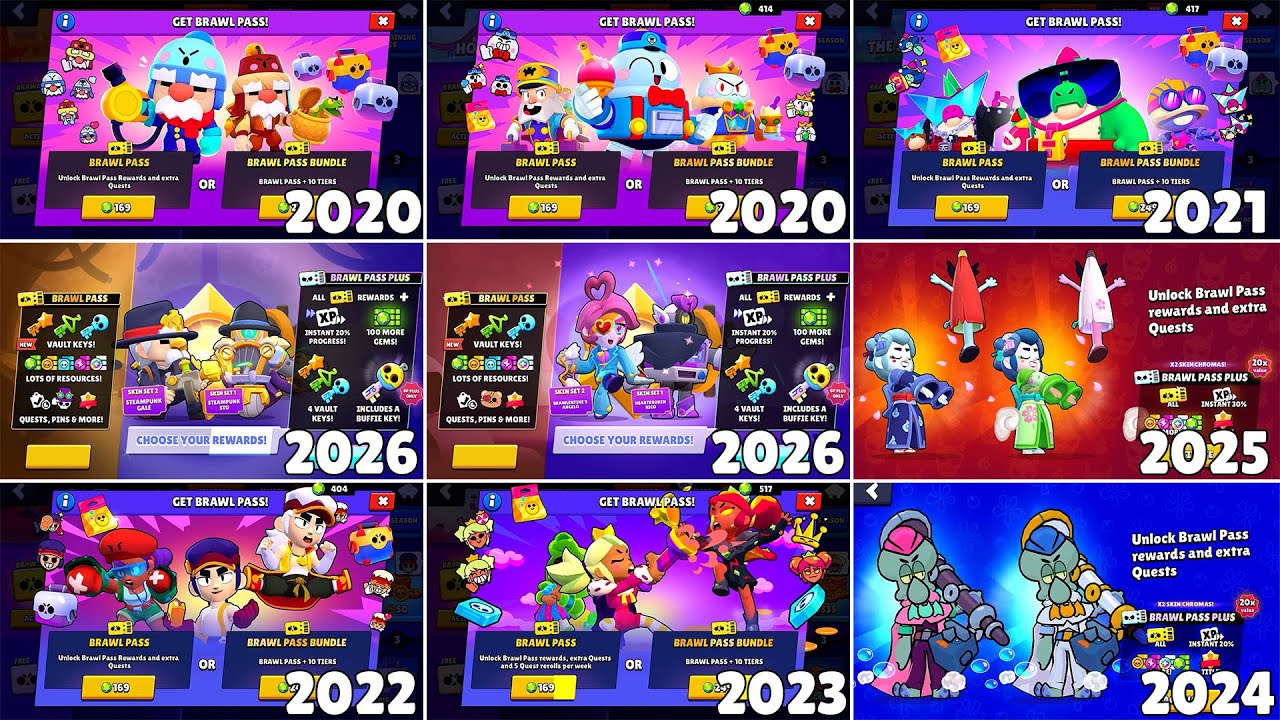 ALL BRAWL PASS UNLOCK ANIMATIONS [2020-26] | Season 1 to 47| Brawl Stars