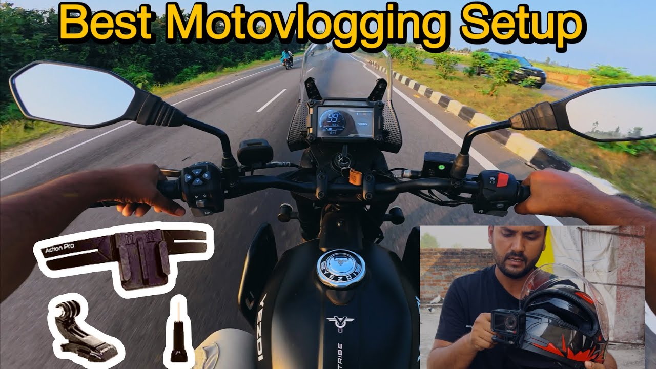 Best & Easy Motovlogging  Setup | Dji Action 5 pro  || How to Set Action Camera on Helmet 