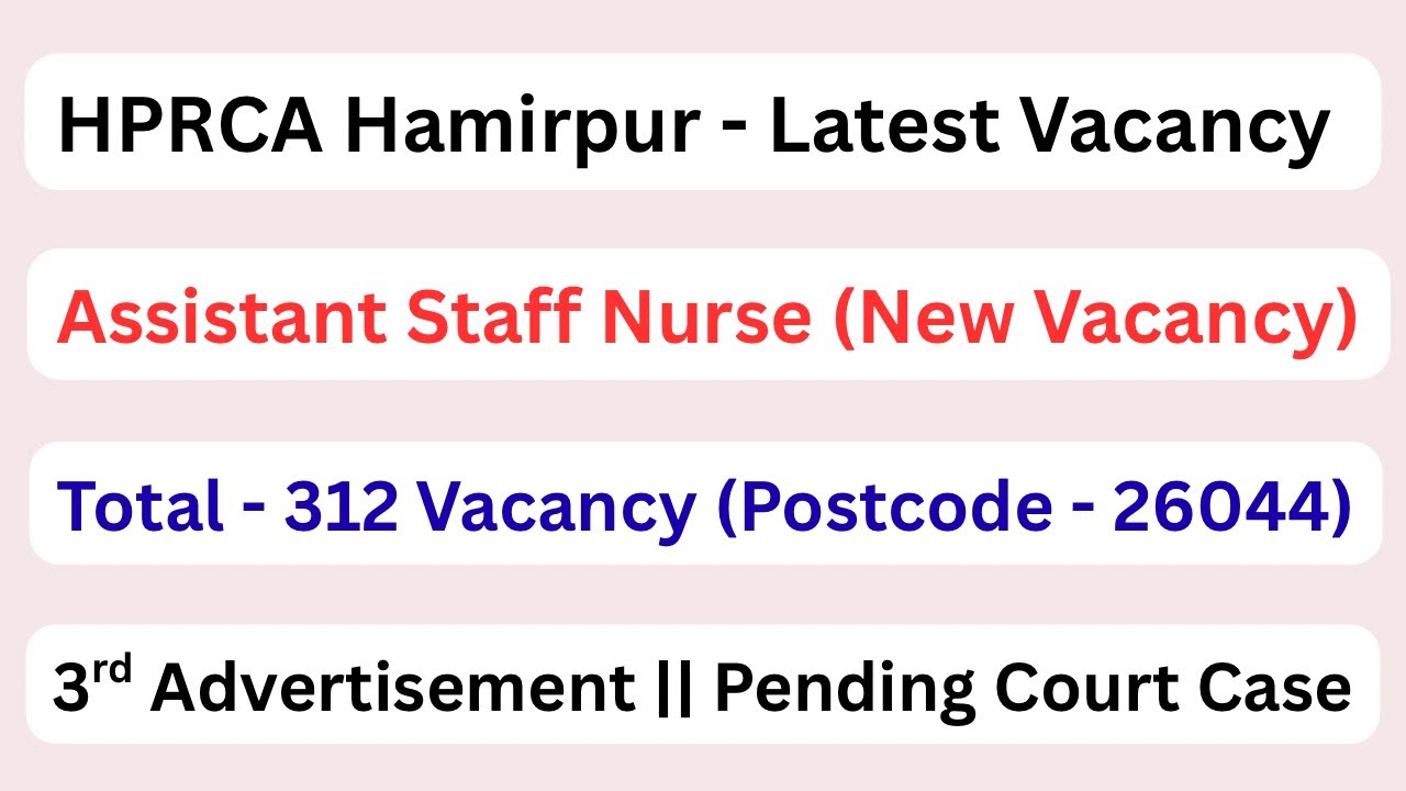 HPRCA || Assistant Staff Nurse New Advertisement || Total - 312 Post || Let&rsquo;s Study ||