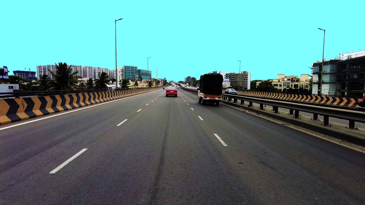 4K Drive-through Tour through Yelahanka City Elevated Expressway in Bangalore, India