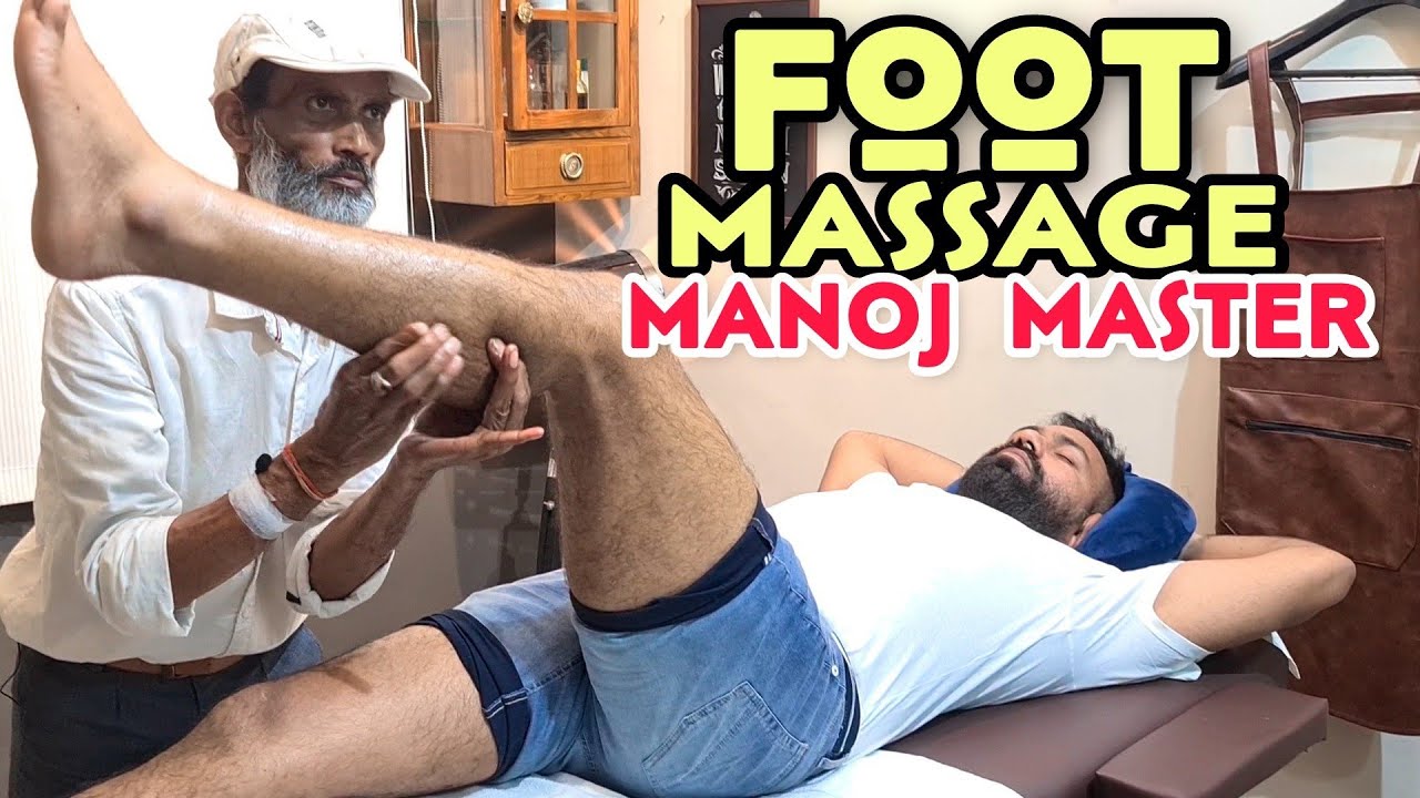 ASMR 👣 FOOT MASSAGE BY MANOJ MASTER 💈INDIAN BARBER