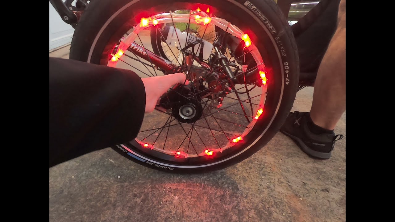 Wheel Lights on my Tandem Recumbent Trike (Terratrike Tandem Pro)
