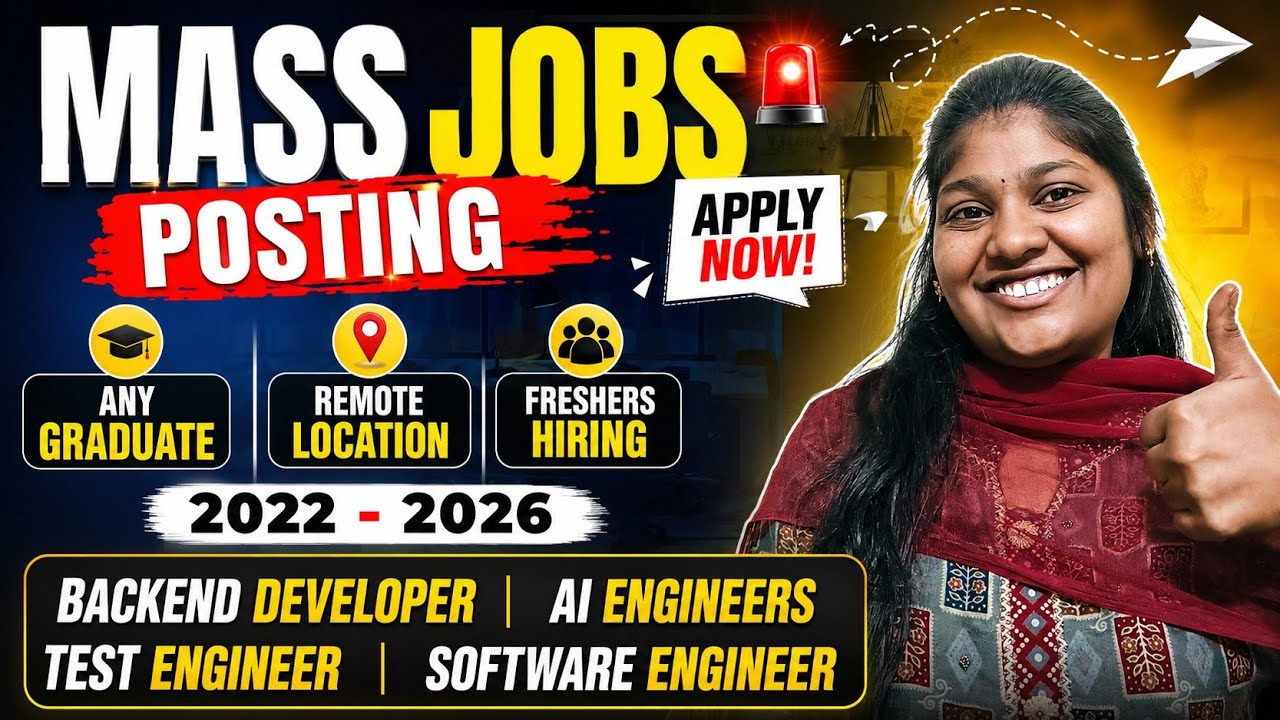 Freshers Hiring from 2022-2026 || Remote Location || Latest Jobs For Freshers