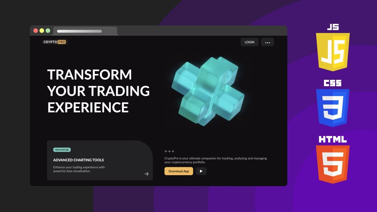 HTML, CSS Tutorial - Crypto Landing Page