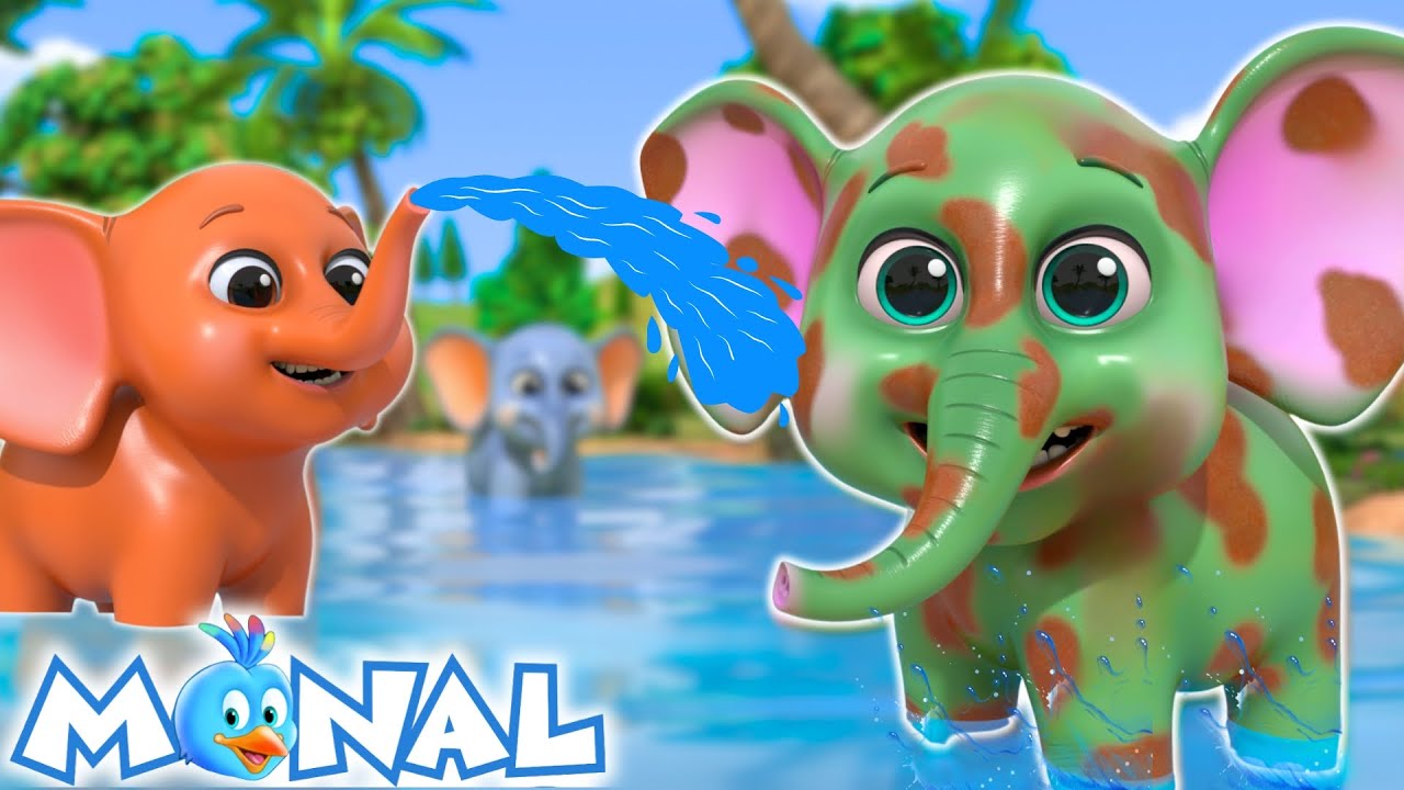 🐘 Ek Mota Hathi Ghumne Chala | एक मोटा हाथी | Hindi Nursery Rhymes @MonalKidsHindi