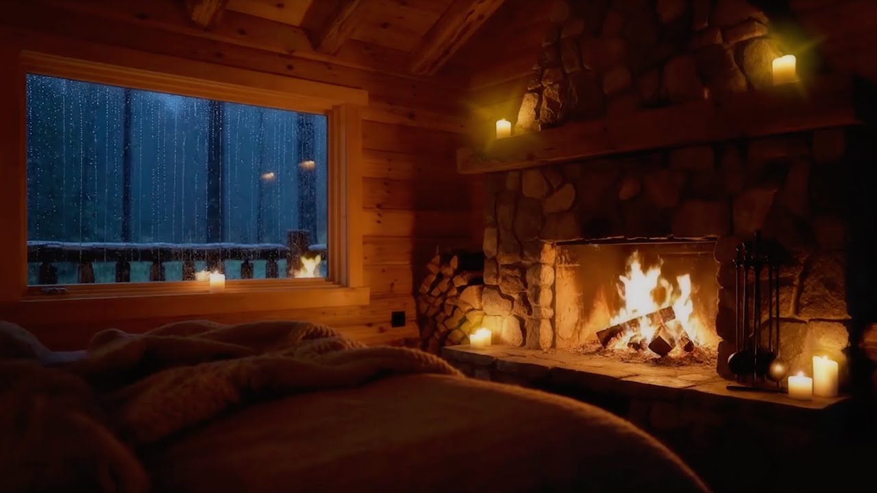🌧️ Rainy Night in a Mountain Cabin | Sleep & Relax (6 Hours)