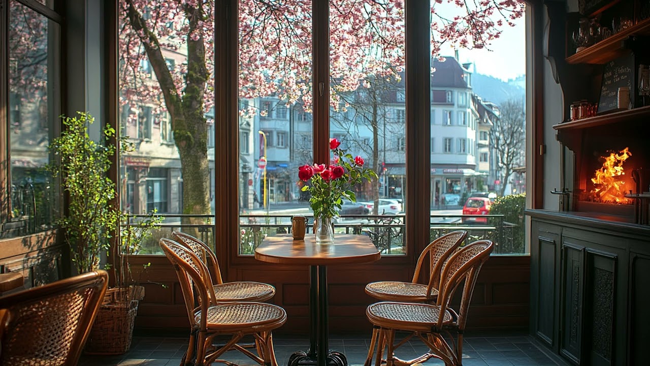 Happy Spring Café Ambience ☕ Light Piano Jazz Music for Positive Mood and Quiet Work