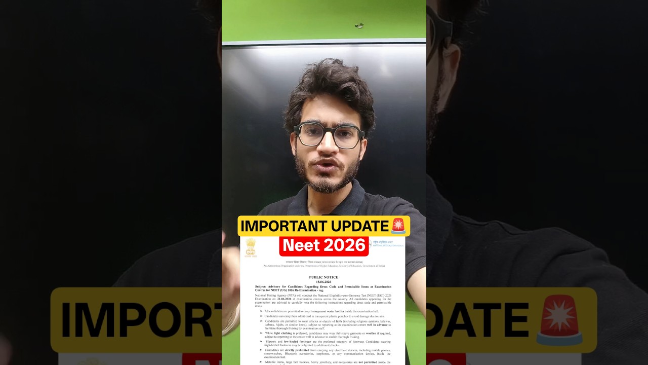 NEET 2026 NTA Important UPDATE🚨 #pw #neet #physicswallah