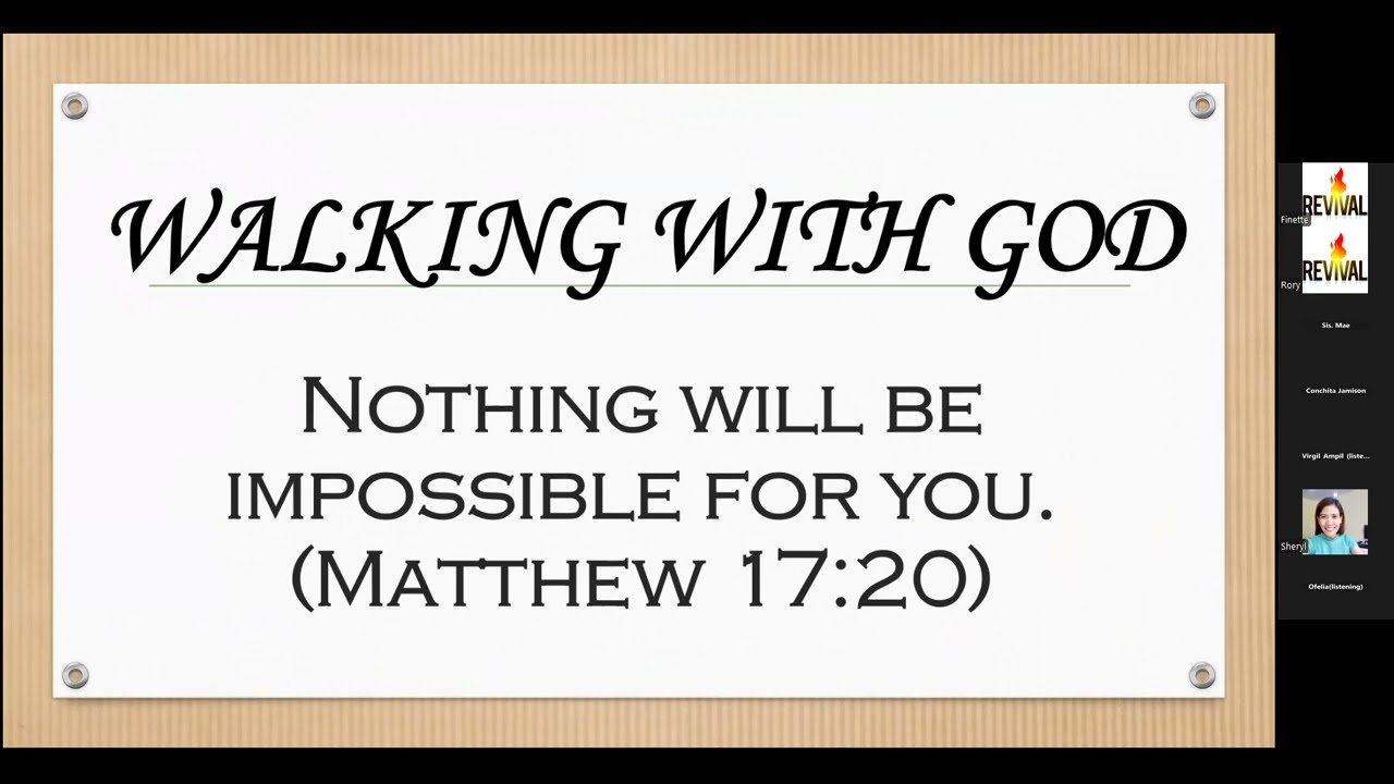 FEBRUARY 20 / WALIKING WITH GOD | SIS. CONCHITA JAMISON
