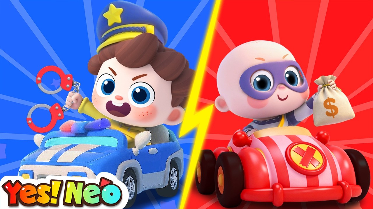 The Police Car's Wheels | Surprise Eggs | Learn Shapes | Nursery Rhymes & Kids Songs | Yes! Neo