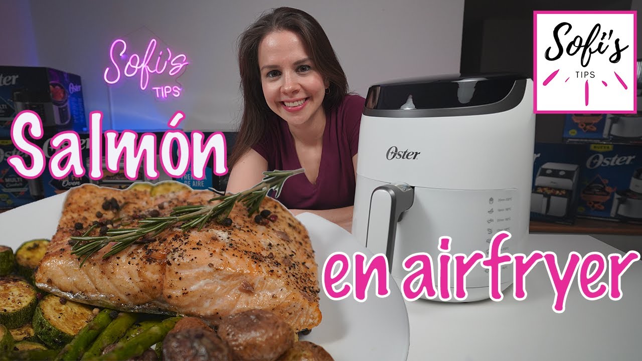 Salmon con verduras en freidora de aire Oster receta saludable airfryer