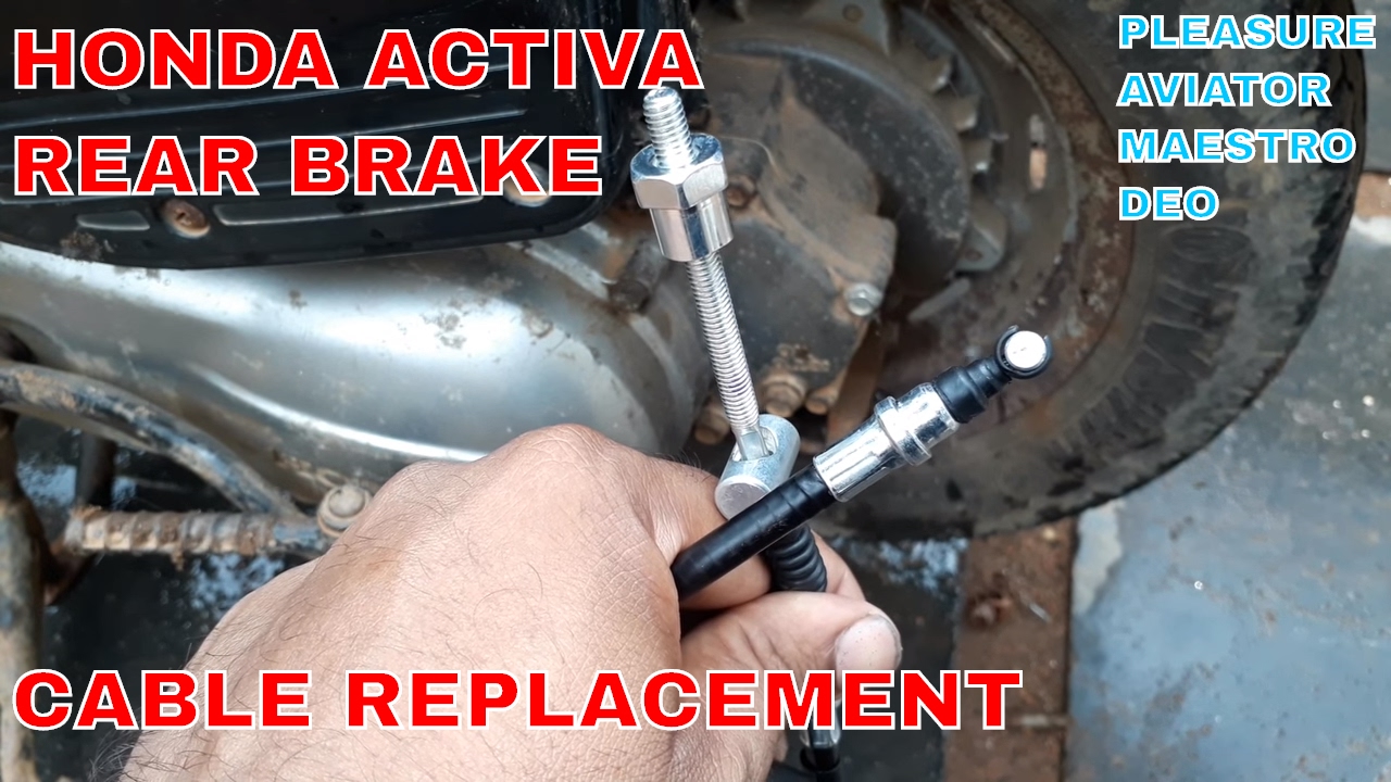 HOW TO REPLACE REAR BRAKE CABLE OF HONDA ACTIVA/PLEASURE