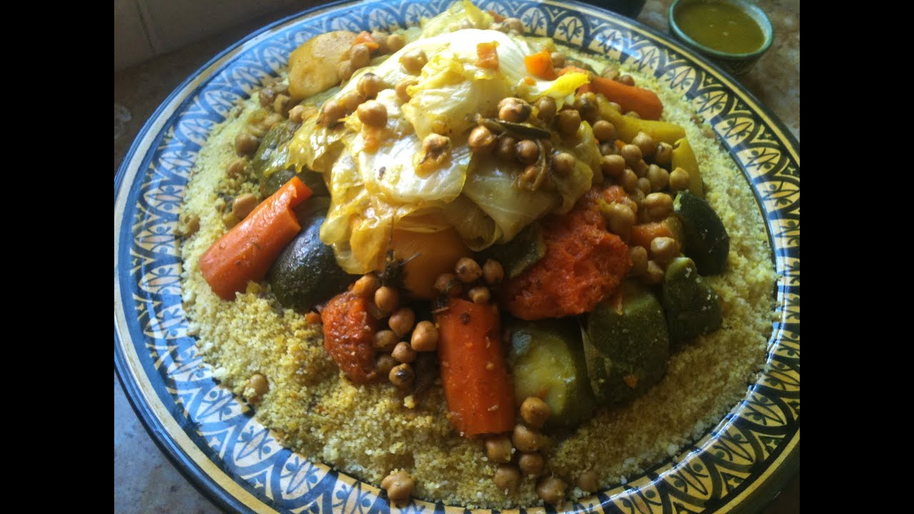 Moroccan Couscous with Vegetables and beef الكسكس المغربي بالخضر