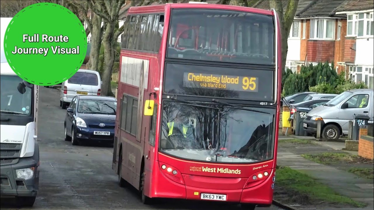National Express West Mids 95 Full Route Journey Visual- Chelmsley Wood to Birmingham | BK63YXA 4938
