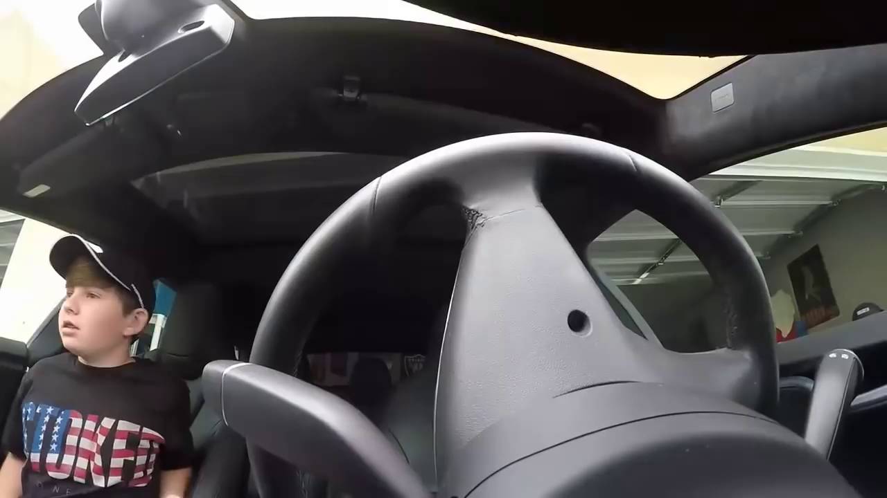 Tesla Model S   Dad Pranks His Son With Summon