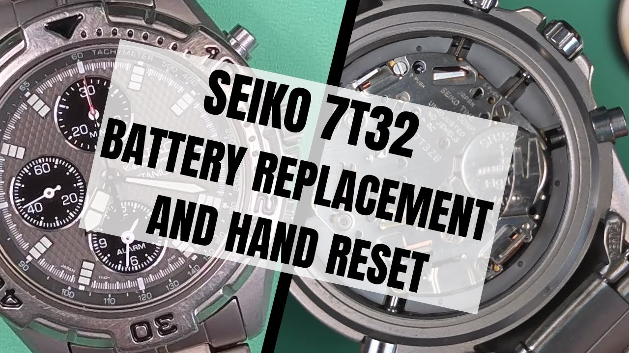 Замена батарейки и сброс стрелок в часах Seiko 7T32