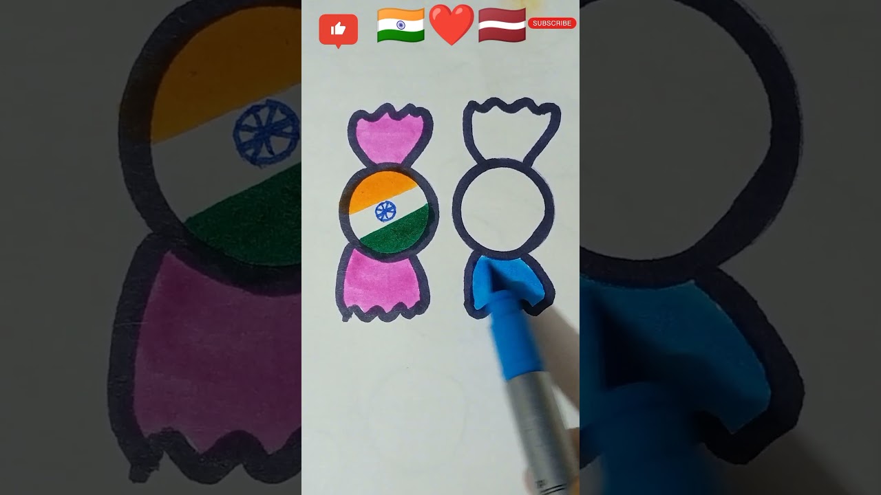 🇮🇳*🇱🇻* Jana Gana Mana ||Independence Day Drowning Republic Day #shorts #flagdrawing #art