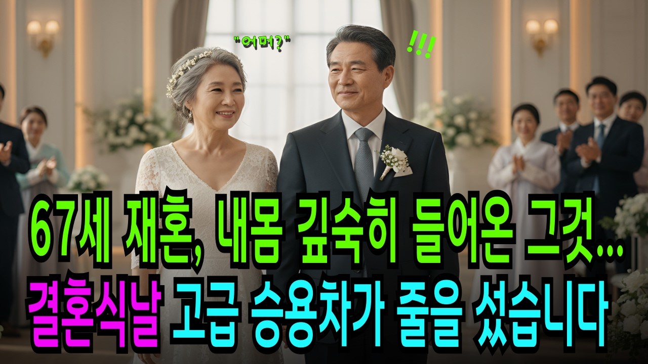 67세 재혼, 내몸 깊숙히 들어온 그것...결혼식날 고급승용차가 줄을 섰습니다 ㅣ황혼연애 ㅣ재혼 ㅣ첫사랑 ㅣ시니어사랑