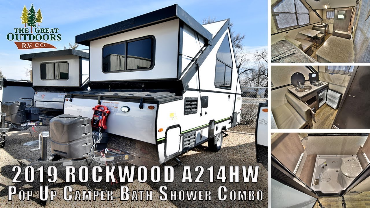 New 2019 FOREST RIVER ROCKWOOD A214HW Pop Up Camper RV Bath Shower Combo Lightweight Colorado Dealer