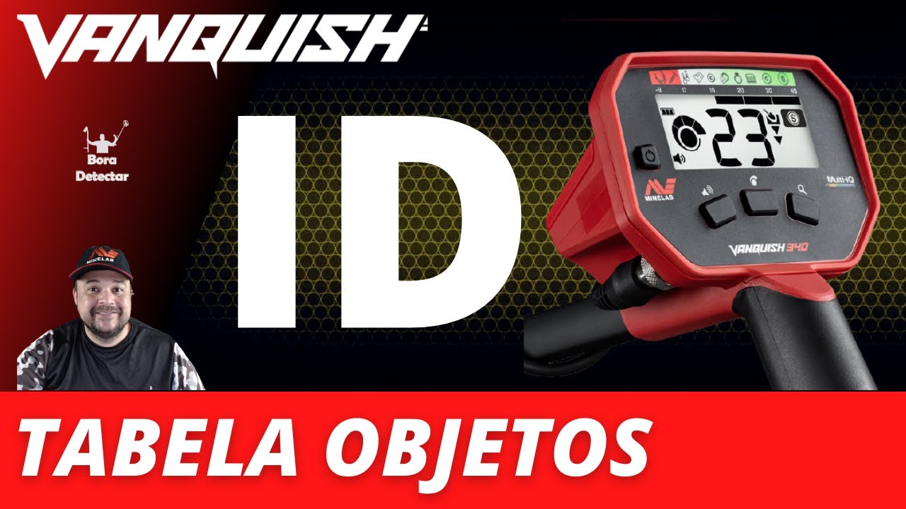Tabela ID detector de METAL Vanquish 340 440 540 | OURO | PRATA e outros.