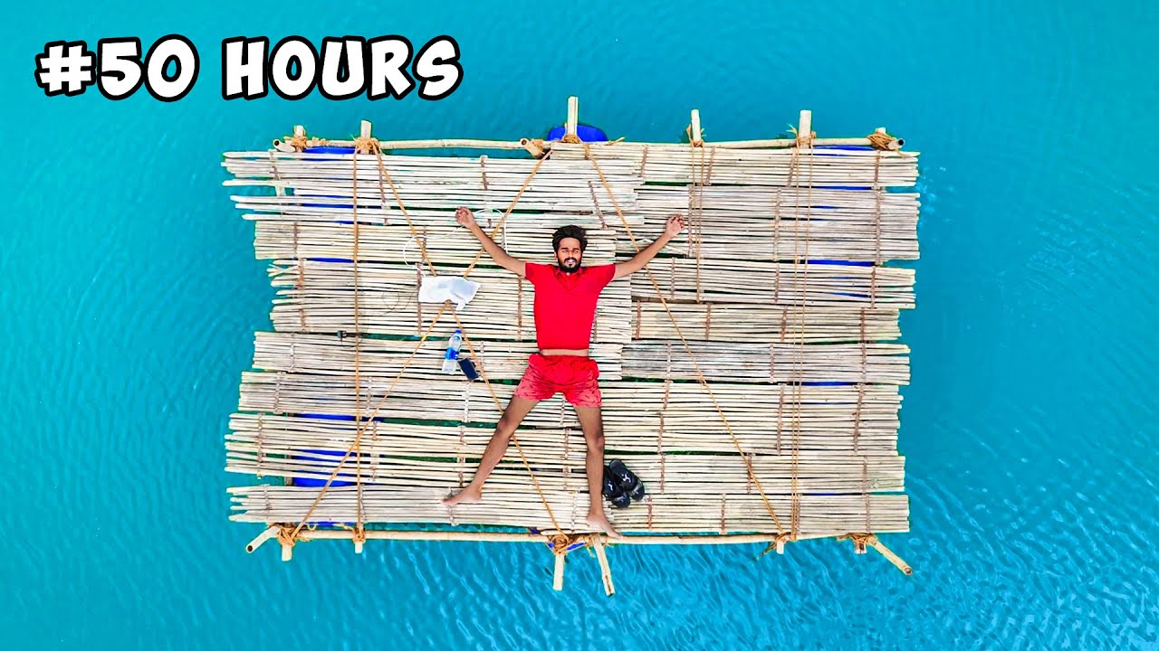 Surviving 50 Hours On Water In Heavy Rain 🌧️ Can I Survive?