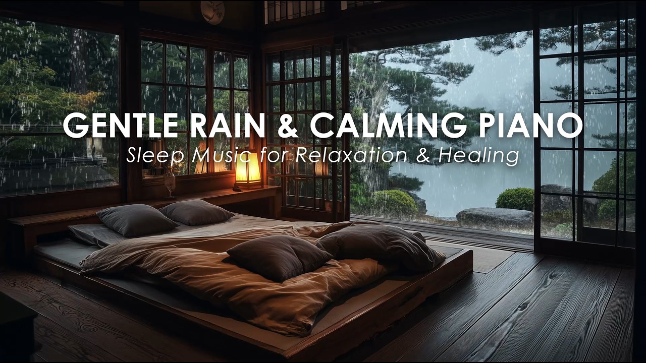 Relaxing Piano Music with Light Rain | Soft Melodies for Sleep & Stress Relief