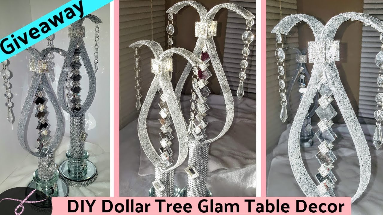 Twin Table Decor Set | Glam Centerpiece | DIY Dollar Tree Dazzling Bling + GIVEAWAY (Closed)