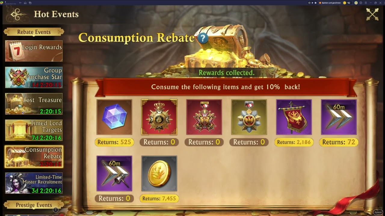 Guns of Glory: Consumption Rebate and Limited-Time Master Recruitment