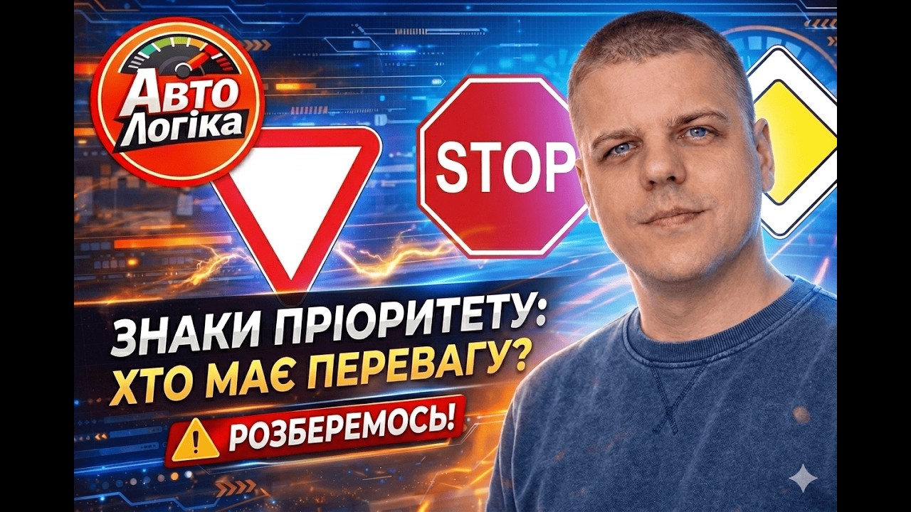 Заняття №5 (частина 1). Знаки пріоритету + Тести | Теоретичний курс підготовки з ПДР | Автологіка