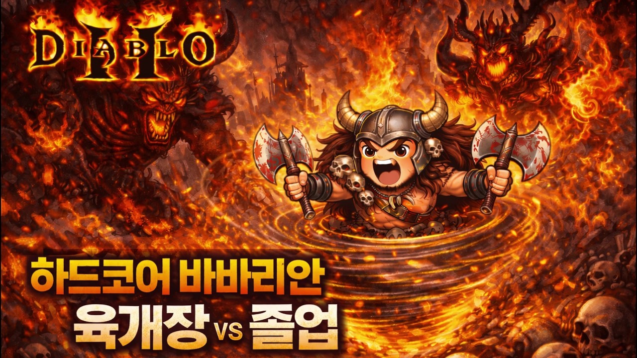 [디아2 하코] 맨땅 휠바바리안 육개장 vs 졸업 = 졸업Win 내일 발표하는날이니 시원가는 시간을 소통 소서연습 (26.02.11 리뷰)