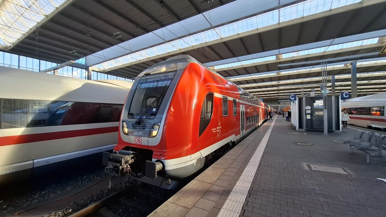 RE 16 von München Hbf über Ausburg Hbf nach Nürnberg Hbf .