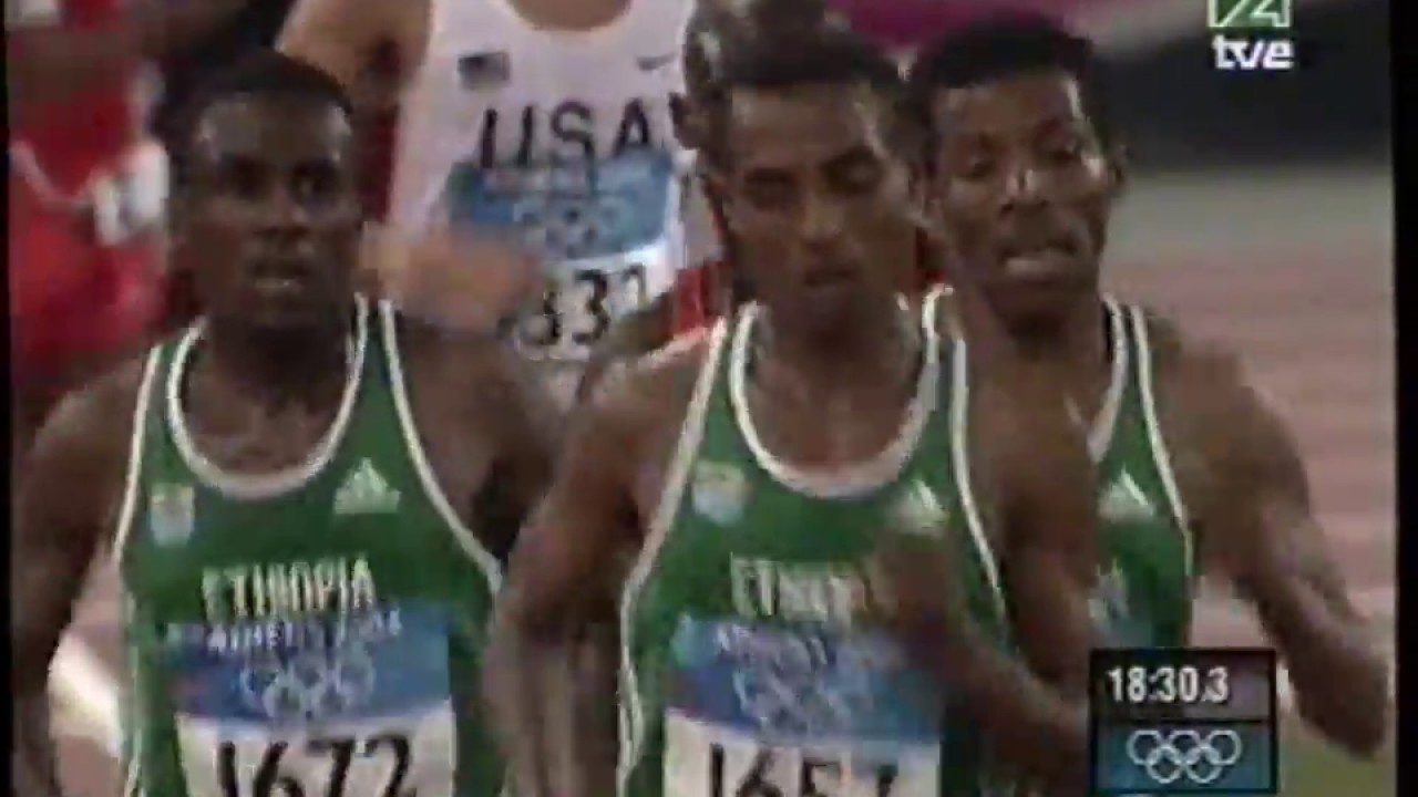 Bekele y Sihine dominan la final de 10.000 metros Atenas 2004