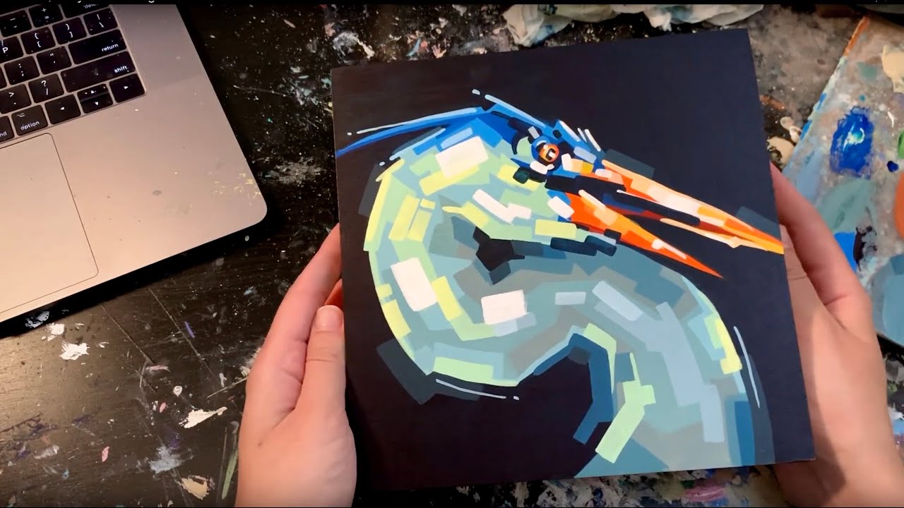 Heron, Acrylic Painting Process