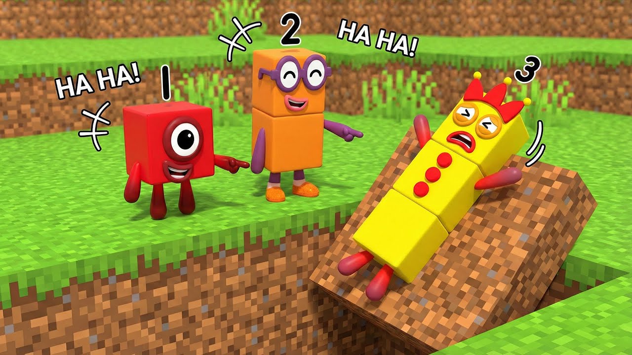 Numberblocks Play Minecraft Blocks Obby in Roblox!