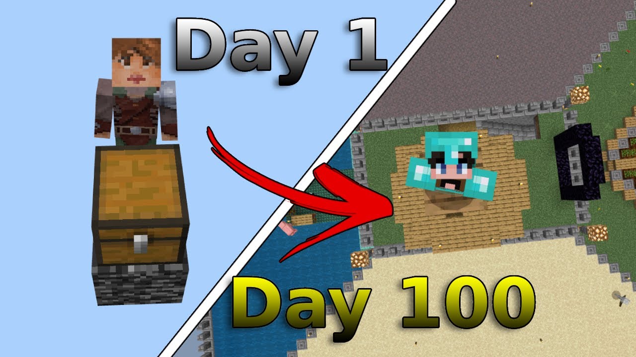 I Survived 100 Days In Minecraft Skyblock But With One Chest