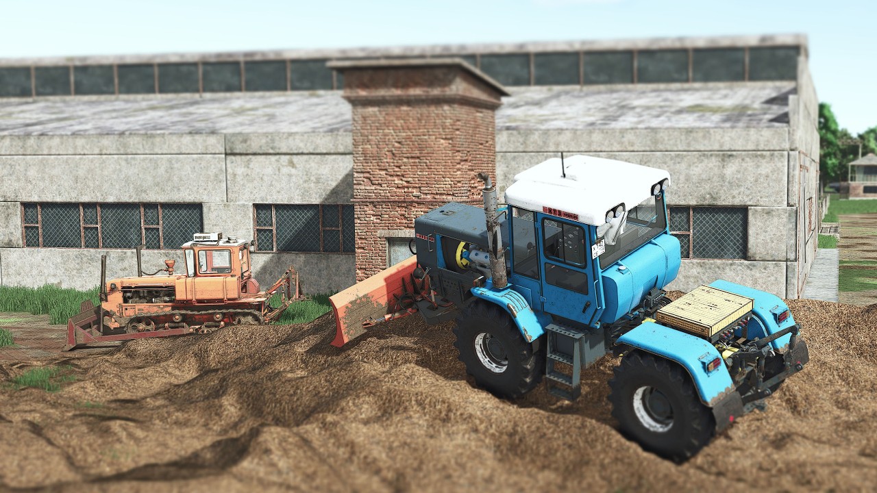 FS25 Russian Kolhoz. Working on a manure heap DT-75, HTZ-17221