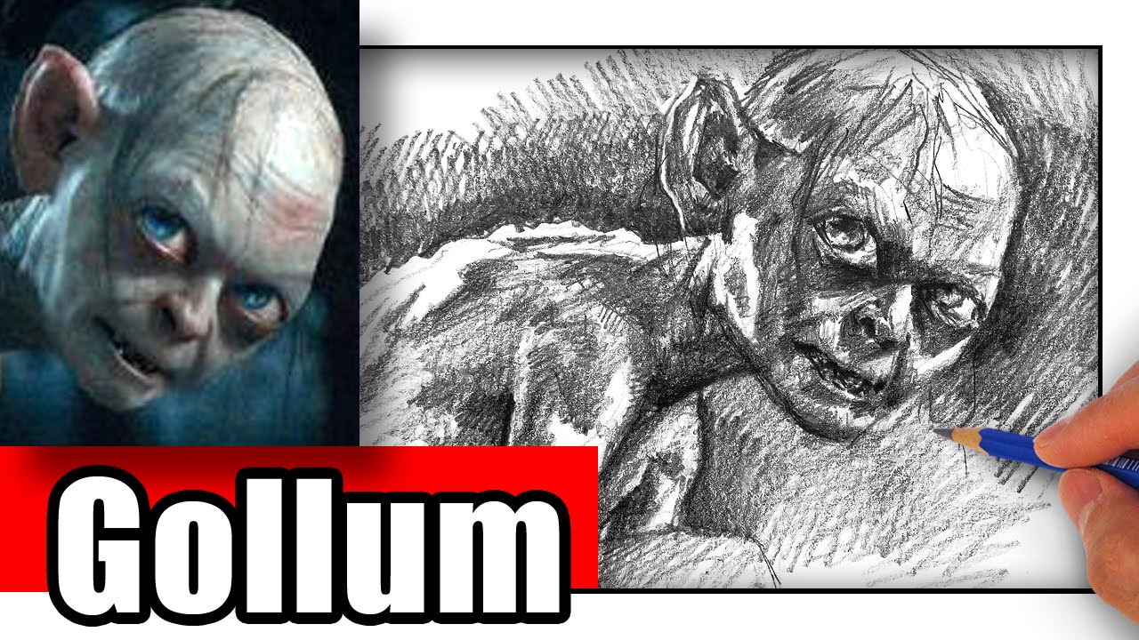 How to Draw Gollum from Lord of the Rings LOTR
