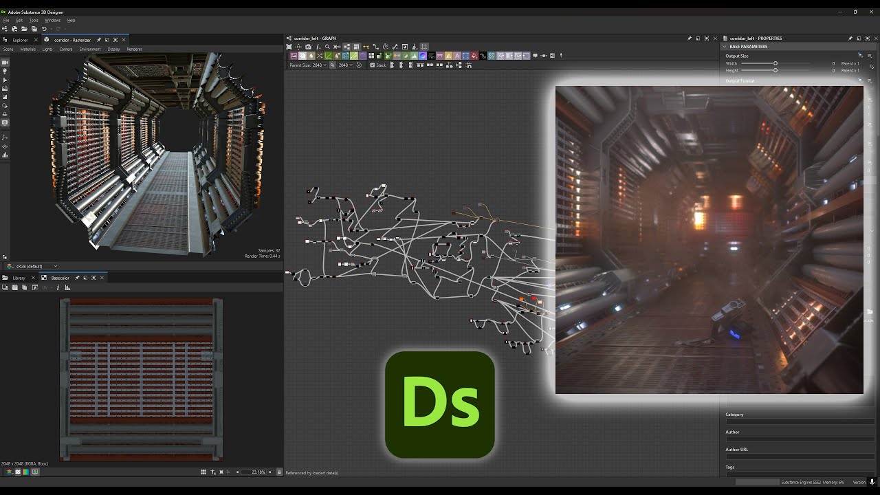 No Modeling Needed - Creating Nostromo Corridors with Substance Designer