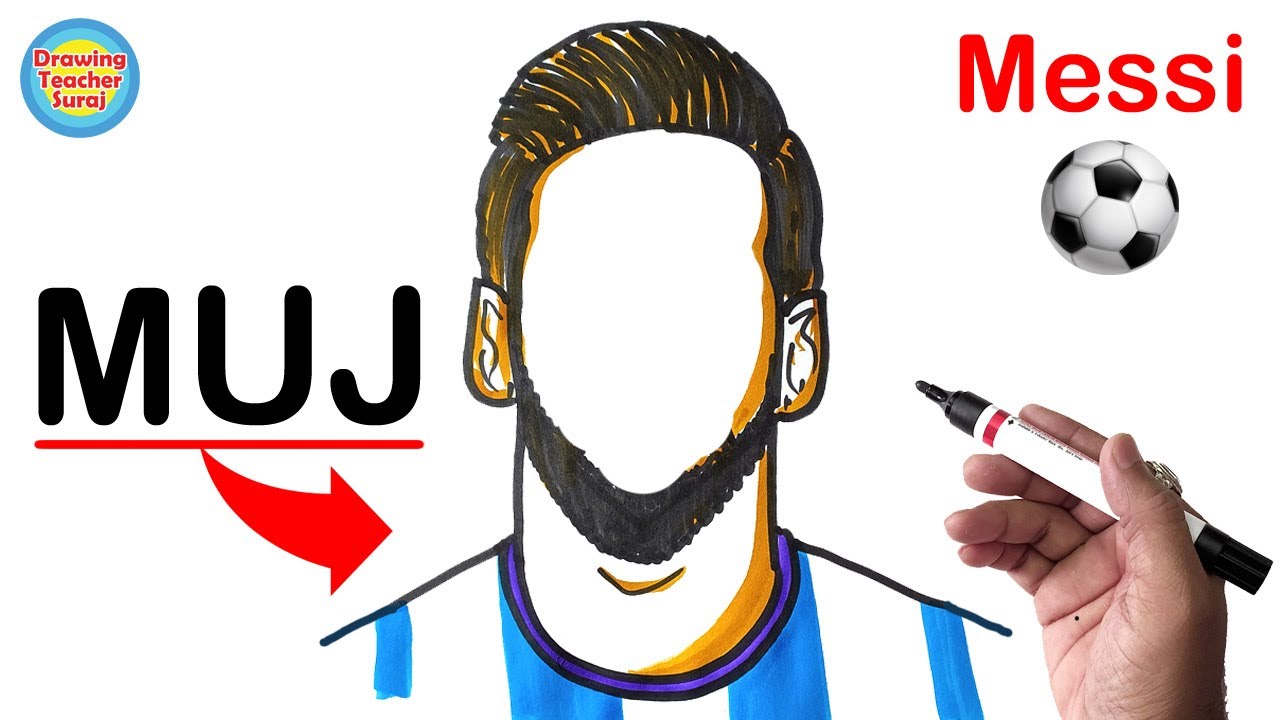 ⚽ Lionel Messi simple drawing from MUJ ⚽
