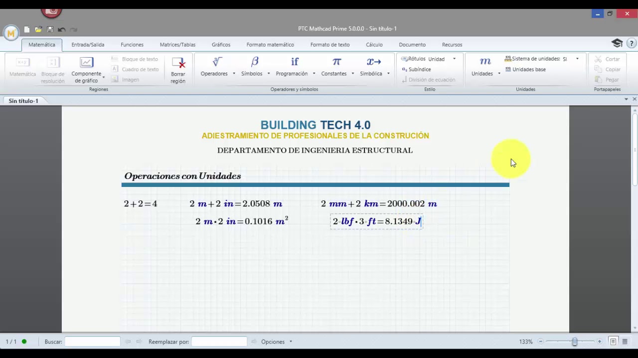 2. MathCad Prime - Operaciones con Unidades