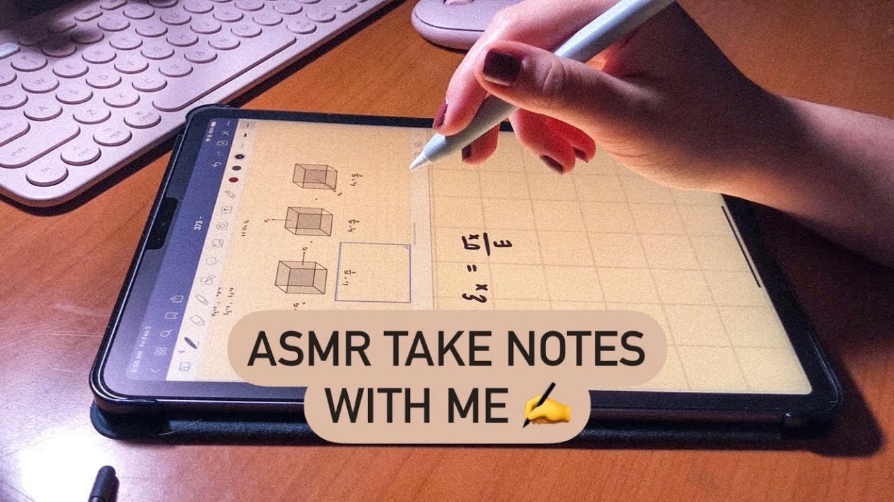 ASMR Take notes with me ♡︎ | iPad writing, inaudible whispering