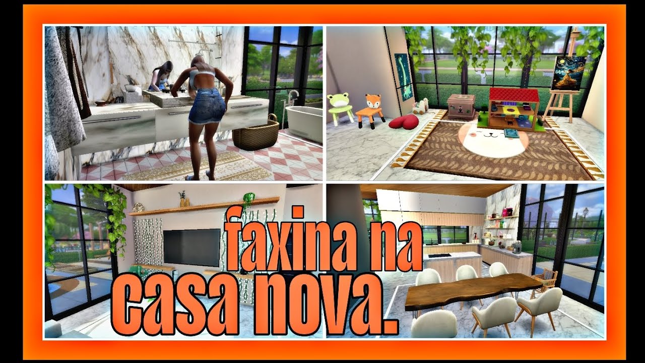 FAXINA e TOUR pela minha casa nova 🩷 no the Sims 4 